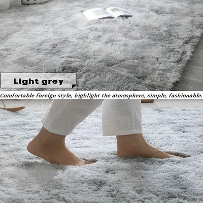 1 Unidad, Alfombra A La Moda Con Teñido Anudado, Tapete De Salón Para Limpieza En Seco, Alfombra Decorativa Esponjosa, Alfombra Cálida Para Dormitorio, Adecuada Para Sala De Estar, Área De Ocio, Accesorios De Noche, Guardarropa, Área De Estudio, Balcón,