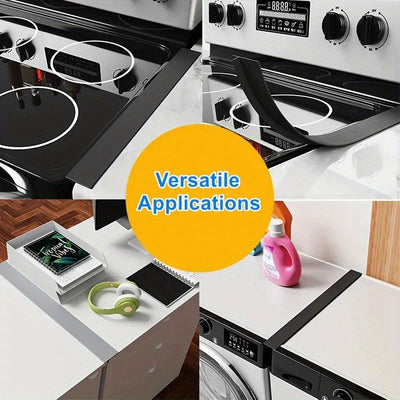 2-Pack Cubiertas de Silicona para Huecos de Estufa, 21 Pulgadas - Relleno de Sellado de Horno Impermeable para Encimeras y Estufas, Accesorios de Cocina Versátiles, No Requiere Batería