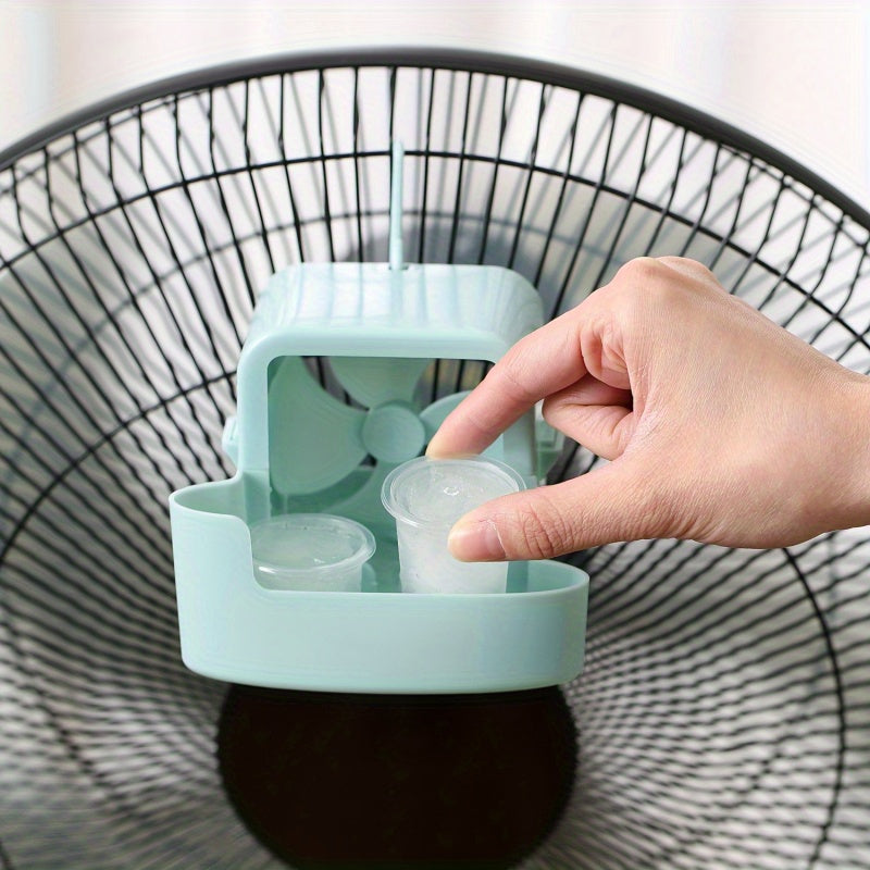 1 ventilador portátil sin taladro, tecnología de enfriamiento con niebla helada, diseño de plástico duradero, funciona sin batería, ideal para casa, oficina y uso al aire libre, accesorio de ventilador compacto, enfriador portátil