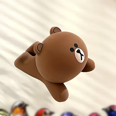 Soporte para Teléfono de Oso de Peluche Impermeable de 1 Pieza, Base Decorativa de Plástico, Adecuado para Hogar y Oficina, Ideal para Regalos de Vacaciones y Cumpleaños