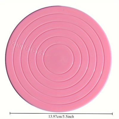 1 base giratoria para decorar galletas, 360° de rotación fácil, 13.97 cm, plástico resistente, herramienta práctica para repostería DIY, resultados profesionales, construcción robusta