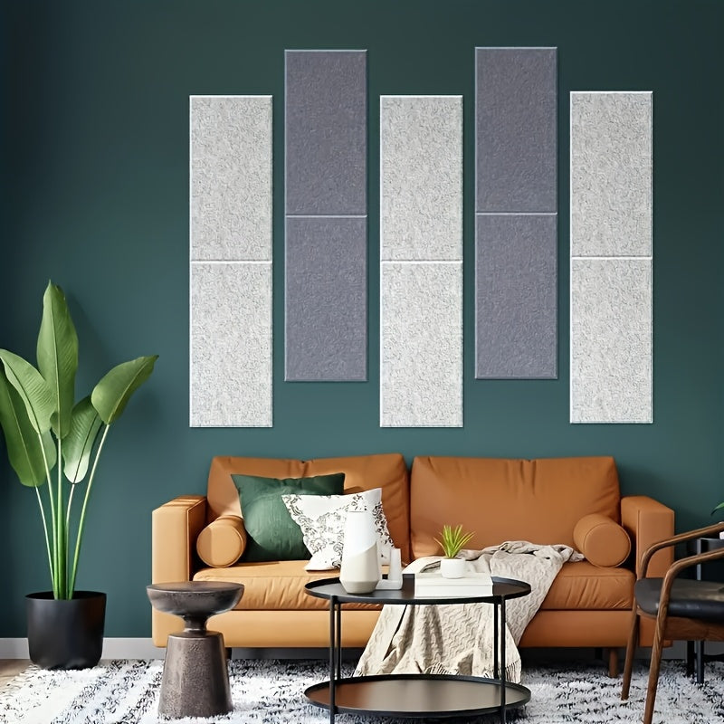 6 paneles acústicos autoadhesivos de poliéster, baldosas insonorizantes de alta densidad 30cm x 60cm, incluye colores camello oscuro, y blanco. Ideales para hogar, oficina, estudio de grabación, decoración de paredes, reducción de ruido y paredes fotográ