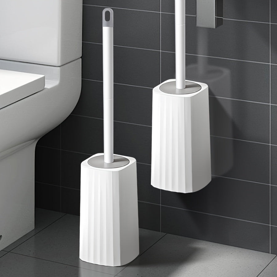 Juego de cepillo para inodoro con soporte, mango largo y diseño flexible para limpieza sin rincones, ideal para el baño