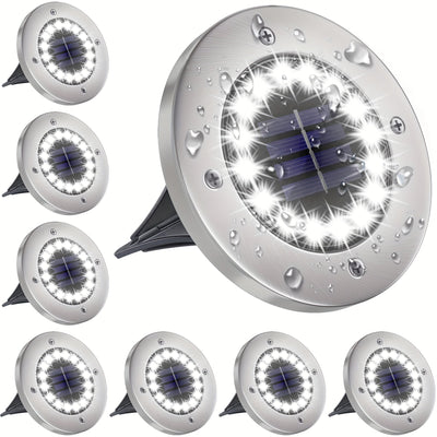 4/8/16 piezas de luces solares para tumbas con 16 LED, luces solares para jardín, camino, césped, entrada o pasillo