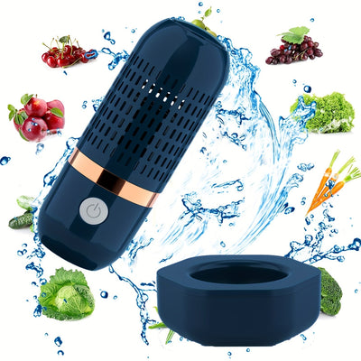 Depurador de Alimentos Portátil Recargable - Tecnología de Purificación con Peróxido de Hidrógeno para Frutas y Verduras, Diseño en Cápsula para Productos Agrícolas, Granos y Vajilla - Batería de Gran Capacidad Mejorada, Material ABS, Seguridad de Baja P