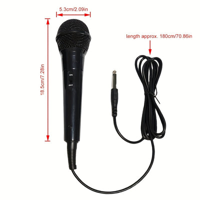 Micrófono de mano negro con cable y cubierta de espuma - Micrófono dinámico cardioide para karaoke, canto y oratoria | Ideal para entretenimiento en casa y uso profesional, micrófono de karaoke | Grado profesional | Micrófono duradero