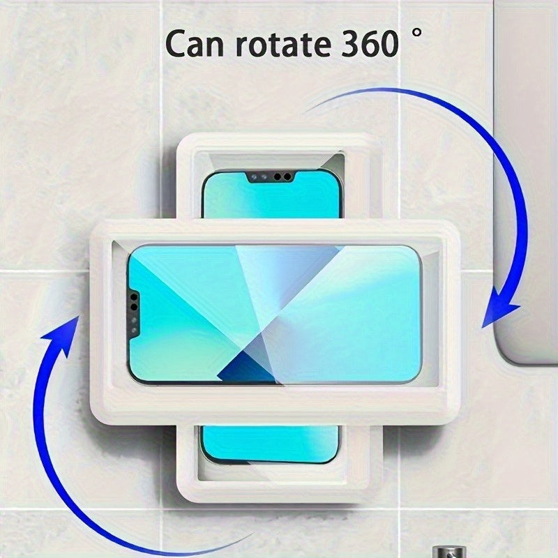 Soporte para Teléfono de Ducha Impermeable, Pantalla Táctil Giratoria 360°, Anti-Vaho, Fácil Instalación, Ángulo Ajustable, Material ABS - Soporte para Teléfono Resistente al Agua Adecuado para Baño | Soporte Rotativo para Teléfono | Diseño Duradero e Im