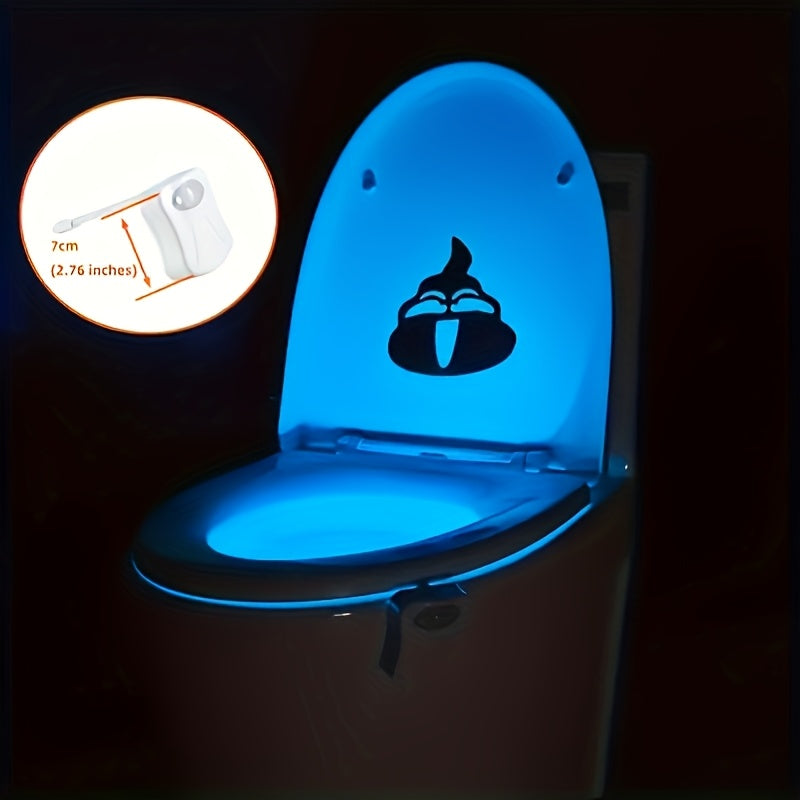 Luz nocturna para inodoro con sensor de movimiento LED de 16 colores, detección por infrarrojos, alimentada por baterías, encendido/apagado automático, fácil instalación en cualquier taza de baño, diseño moderno con brillo ajustable y control remoto