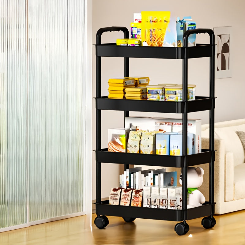 Estantería Subescritorio, Estante Multifuncional con Ruedas, Carrito de Cocina Rodante, Organizador para Bajo Mesa, Compatible con Contenedores de Especias, Unidad de Almacenamiento para Baño, Dormitorio, Comedor y Oficina, 4 Tamaños Disponibles