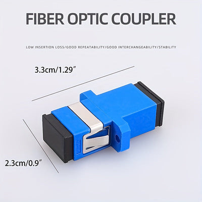 Adaptador de Acoplador de Fibra Óptica SC-SC de 1 pieza con Brida, Conector de Extensión Compatible con Cable de Parche de Modo Simple y Multimodo, Sin Carga, No Requiere Batería