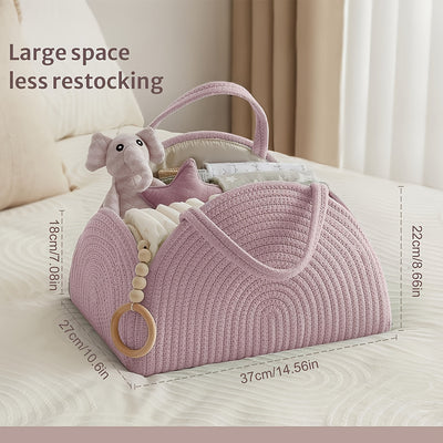 Una gran caja de almacenamiento para duchas para niños y niñas, adecuada para almacenar pañales, perfecta para cochecitos, mesas de cambio y regalos para coche, en rosa claro.