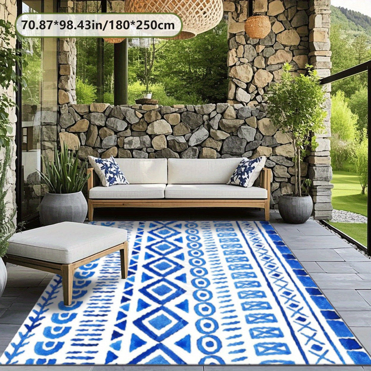 2D Plano, Impresión de Exquisita Artesanía, Calidad Sobresaliente, Estilo Clásico Tradicional, Ideal para Camping, Senderismo, Viajes, Balcones, Jardines, Piscinas, Uso de Primavera, Verano y Otoño, Ligera, Plegable y Fácil de Transportar, Limpieza Conve