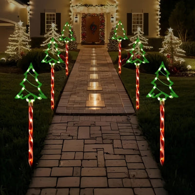 Luz de árbol de Navidad de césped solar 5 en 1