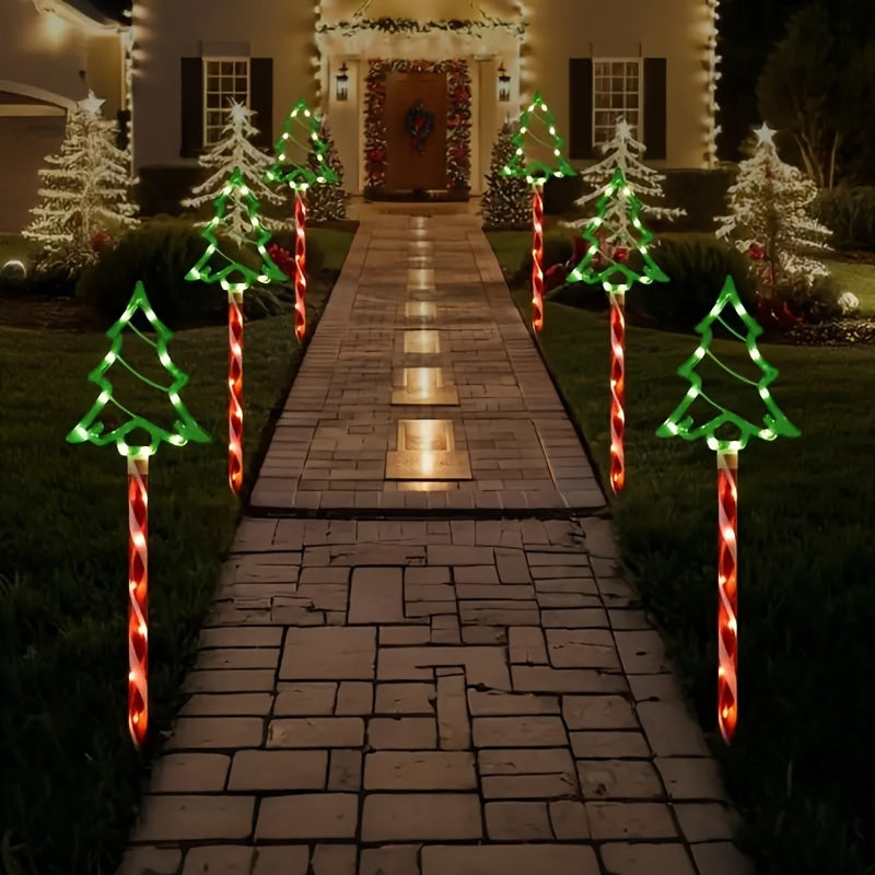 Luz de árbol de Navidad de césped solar 5 en 1
