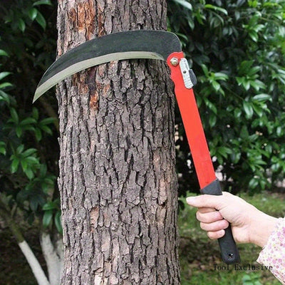 Machete Plegable de Acero Manganeso para Trabajo Pesado - Herramienta de Jardín Manual con Mango Largo y Agarre Ergonómico, Diseño Portátil Plegable para Deshierbe, Corte de Césped, Leña y Camping al Aire Libre