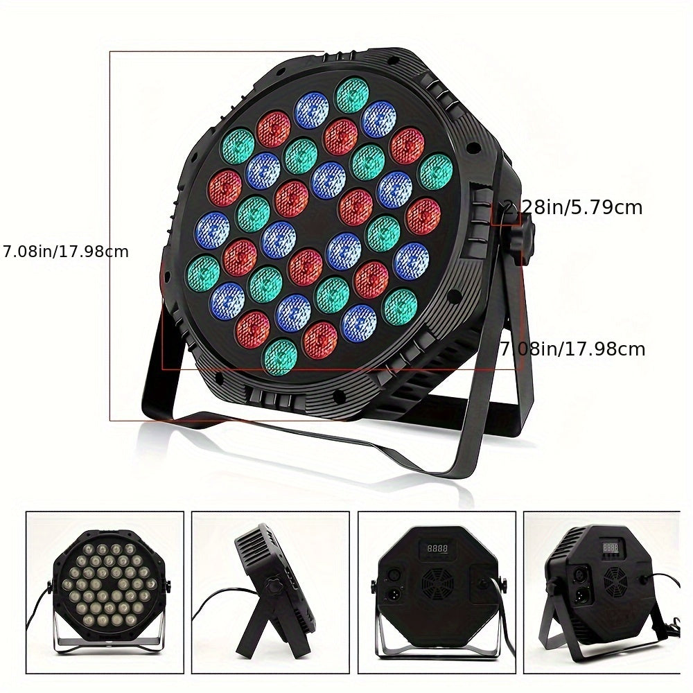 Luces de escenario LED - Luces de DJ Par, luces de fiesta RGB, iluminación de 7 colores con sonido activado, control remoto y DMX, iluminación DJ perfecta para regalos de Navidad, oficina de vacaciones, dormitorio, hotel, fiesta, decoración de restaurant