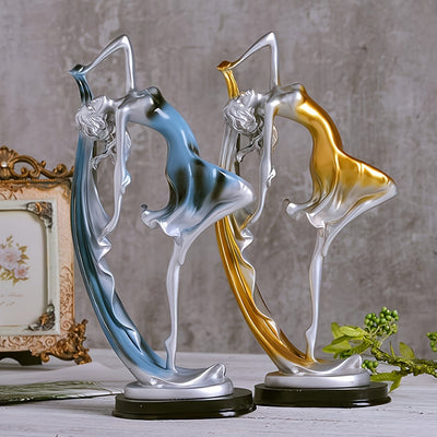 Estatua de Bailarina de Ballet 1 pieza - Escultura de Resina Hecha a Mano con Posición Compleja de Bailarina, Decoración para Interiores/Exteriores en Sala de Estar, Dormitorio, Oficina, Estante, Escritorio - Pieza Central Elegante