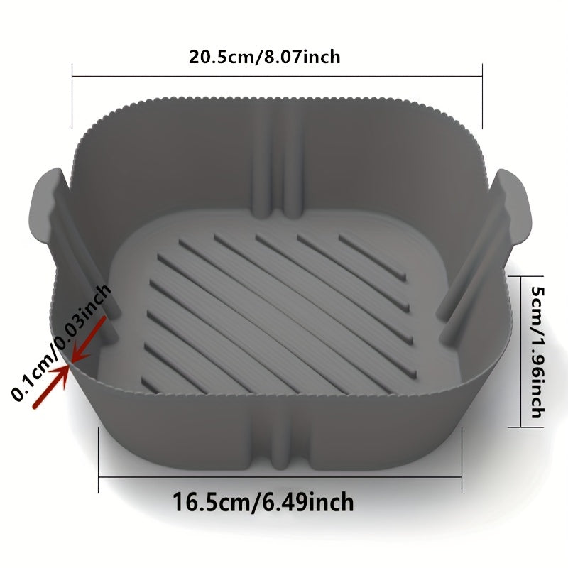 1/2piezas Olla De Silicona Para Freidora De Aire Cuadrada Reutilizable Para Freidora De Aire Forros Para Horno Bandeja De Horneado Accesorios Para Freidora De Aire De Cocina En Casa 19,48 Cm X 16,48 Cm X 4,98 Cm