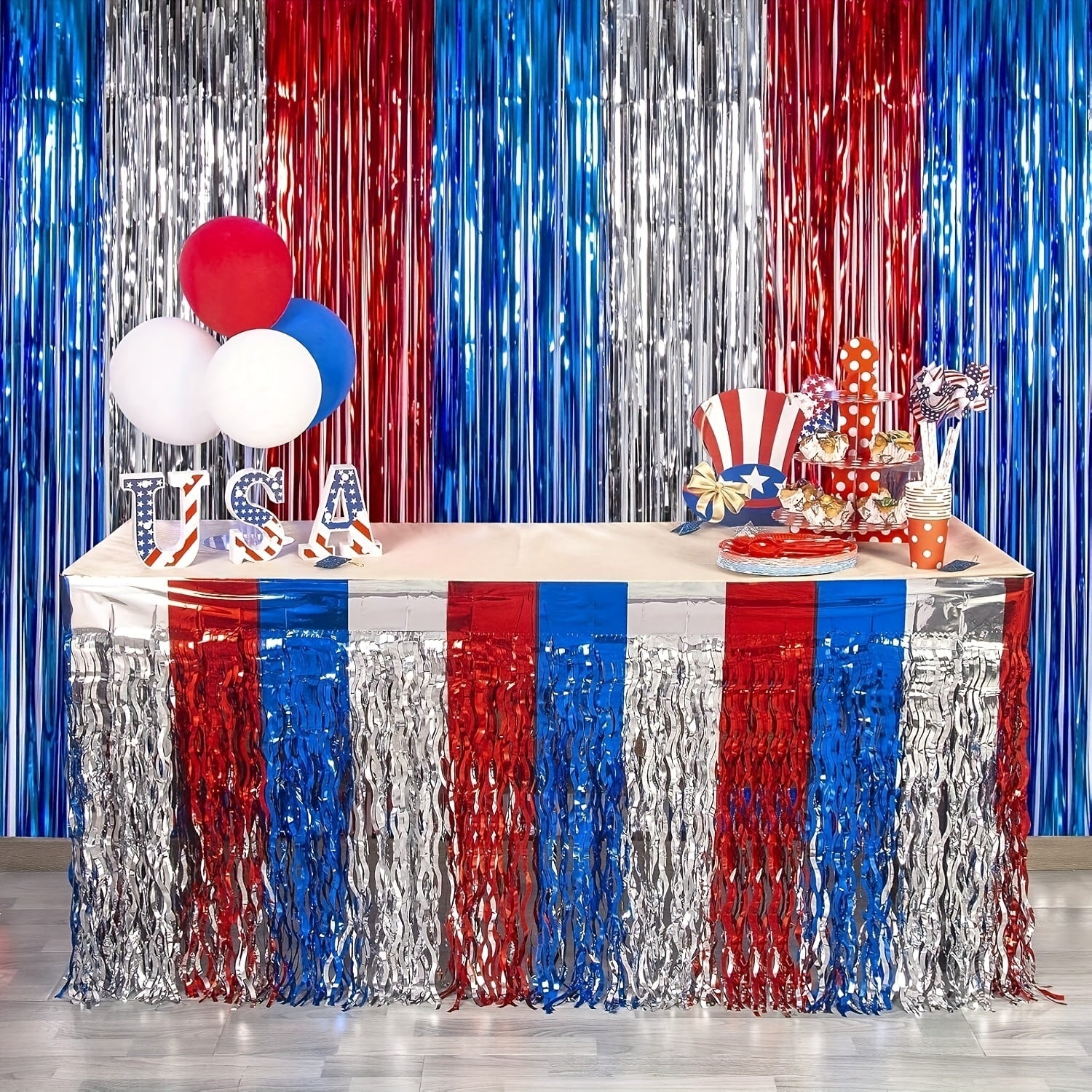 1pc Falda de Mesa con Ribete Metálico Arcoíris - Decoración Multicolor Plástica Rectangular para Cumpleaños, Bodas, Baby Showers y Fiestas Navideñas - Mantel Duradero con Diseño Fácil de Limpiar, Estilo Festivo, Superficie Reflectante, Ideal para Celebra