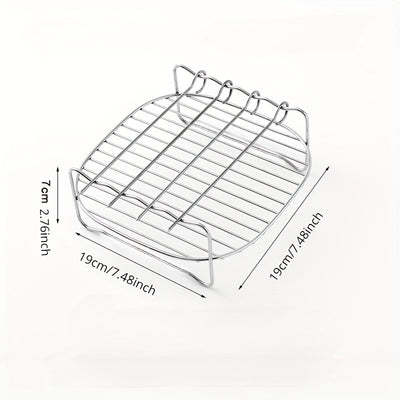 Accesorios para rejilla de freidora de aire Parrilla Filtro de aceite Rejilla de doble capa Rejilla para brochetas de barbacoa Parrilla de cocina de acero inoxidable Eid Al-Adha Mubarak