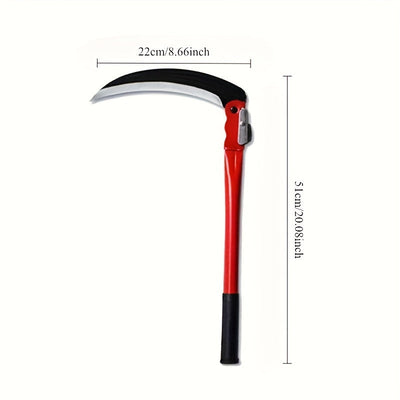Machete Plegable de Acero Manganeso para Trabajo Pesado - Herramienta de Jardín Manual con Mango Largo y Agarre Ergonómico, Diseño Portátil Plegable para Deshierbe, Corte de Césped, Leña y Camping al Aire Libre