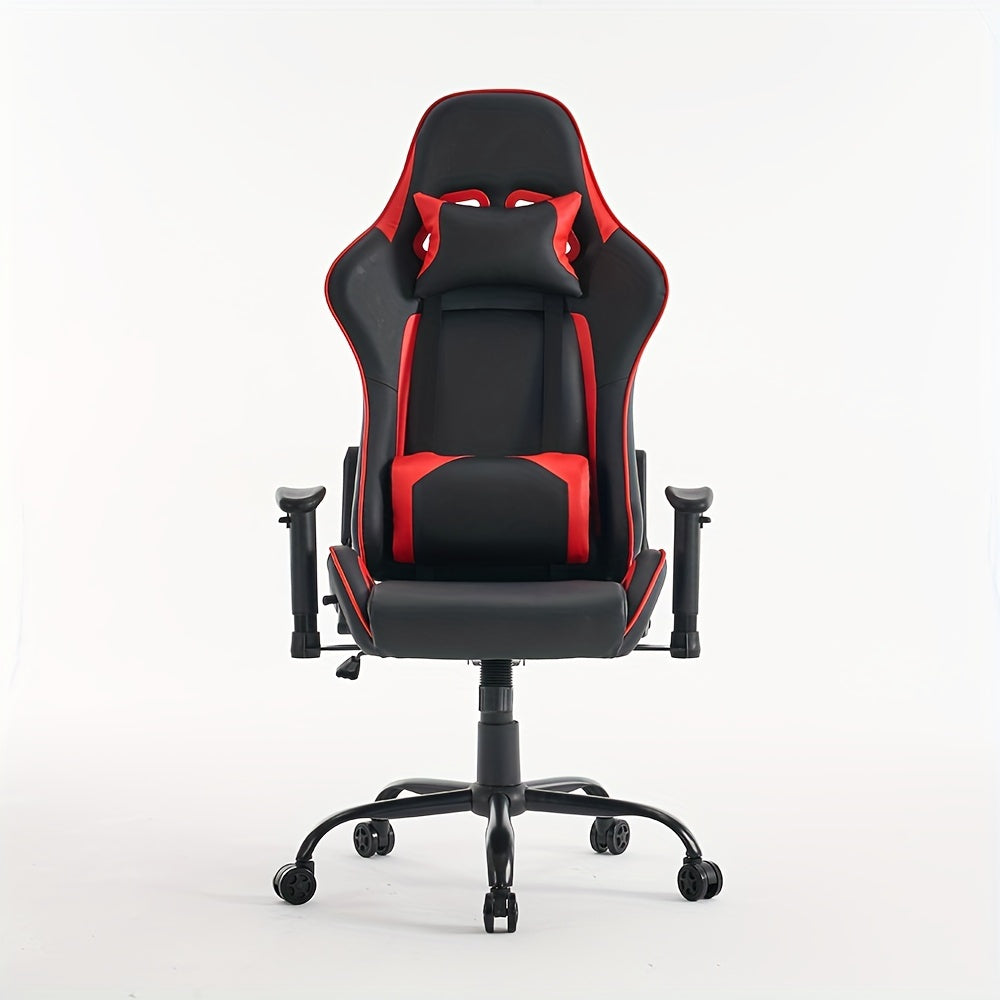 Silla de Oficina/Gaming de Estilo Vintage con Soporte Lumbar de Masaje, Altura Ajustable y Respaldo, Silla de Trabajo Giratoria Cómoda