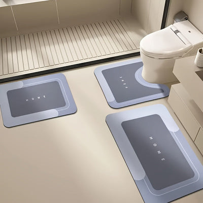 3 piezas de juego de alfombras de baño Ultra-Absorbentes - Secado rápido, Antideslizante y suave alfombras de baño con diseño moderno "HOGAR", perfecto para duchas, cuarto de lavado, dormitorio, sala de estar y suelos de cocina - Incluye alfombra de puer