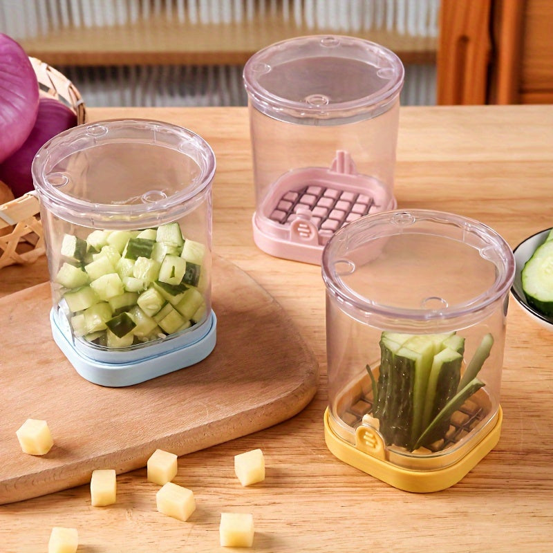 Un Cortador de Verduras Manual Multifuncional, Taza para Picar y Rebanar Portátil para Uso en Exteriores y Hogareño, Capacidad Menor a 1 Litro, Sin Necesidad de Energía