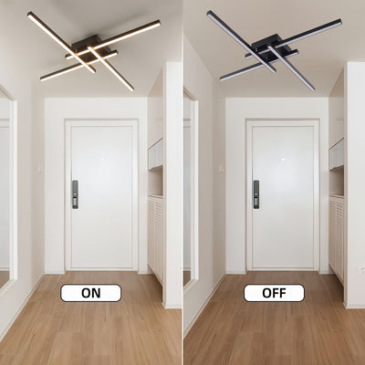 1pc Lámpara de techo LED moderna con tira creativa, iluminación tricolor ajustable, ideal para salones, dormitorios, cocinas, áticos y pasillos, luces colgantes
