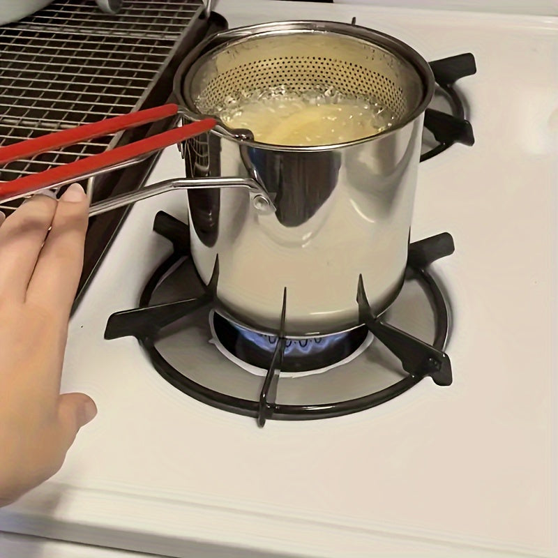 Fritadora profunda de acero inoxidable con soporte de colador integrado - Compacta y duradera, fácil de limpiar, perfecta para papas fritas, pescado y pollo - Esencial para la cocina del hogar, cocina sin aceite, moderna vajilla, material fácil de limpia