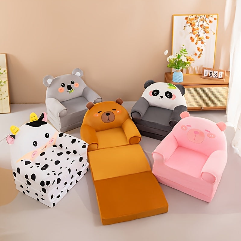Ottomán Plegable 3 en 1 con Almacenamiento - Convertible a Sofá, Reposacabezas y Repousapiés, Diseño Ahorrador de Espacio, Tela Fácil de Limpiar, Colores Mixtos para Sala, Dormitorio o Residencia Universitaria