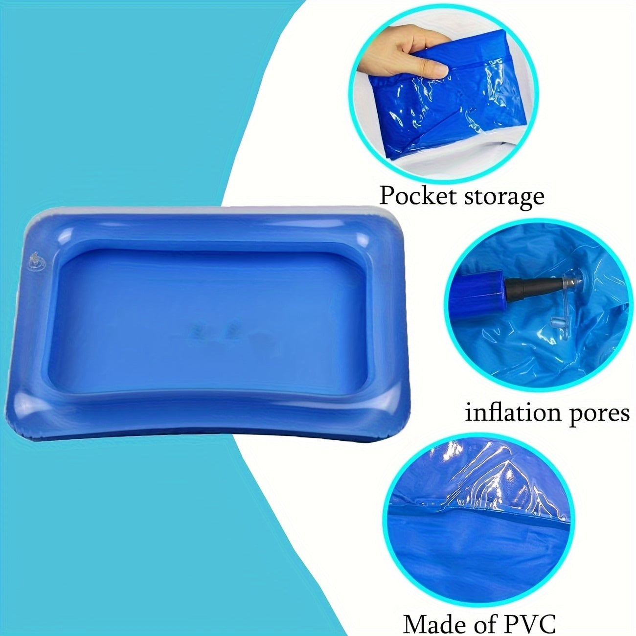 1/2 piezas, baño de pies inflable cuadrado, baño de pies portátil, escalera de entrada al estanque, kit de limpieza y pedicura para estanques.