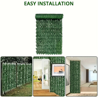 12 paneles de hiedra artificial, DIY, 600 cm x 50 cm o 300 cm x 100 cm, cerca de privacidad resistente a los rayos UV, pantalla verde de plástico duradero, ideal para uso en interiores/exteriores, decoración de pared impermeable fácil de colgar, perfecta
