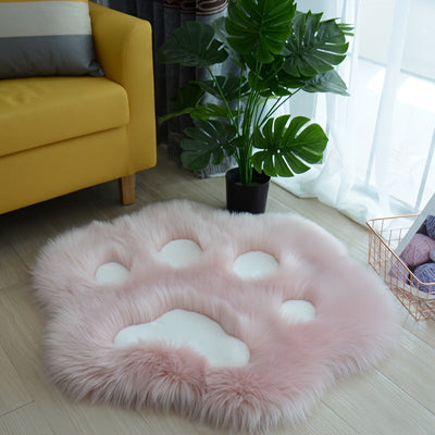 1 alfombra decorativa con diseño de patita de gato, suave y de peluche largo, para sala, dormitorio y decoración del hogar, ideal para decoración estética de habitación y ornamentación del hogar