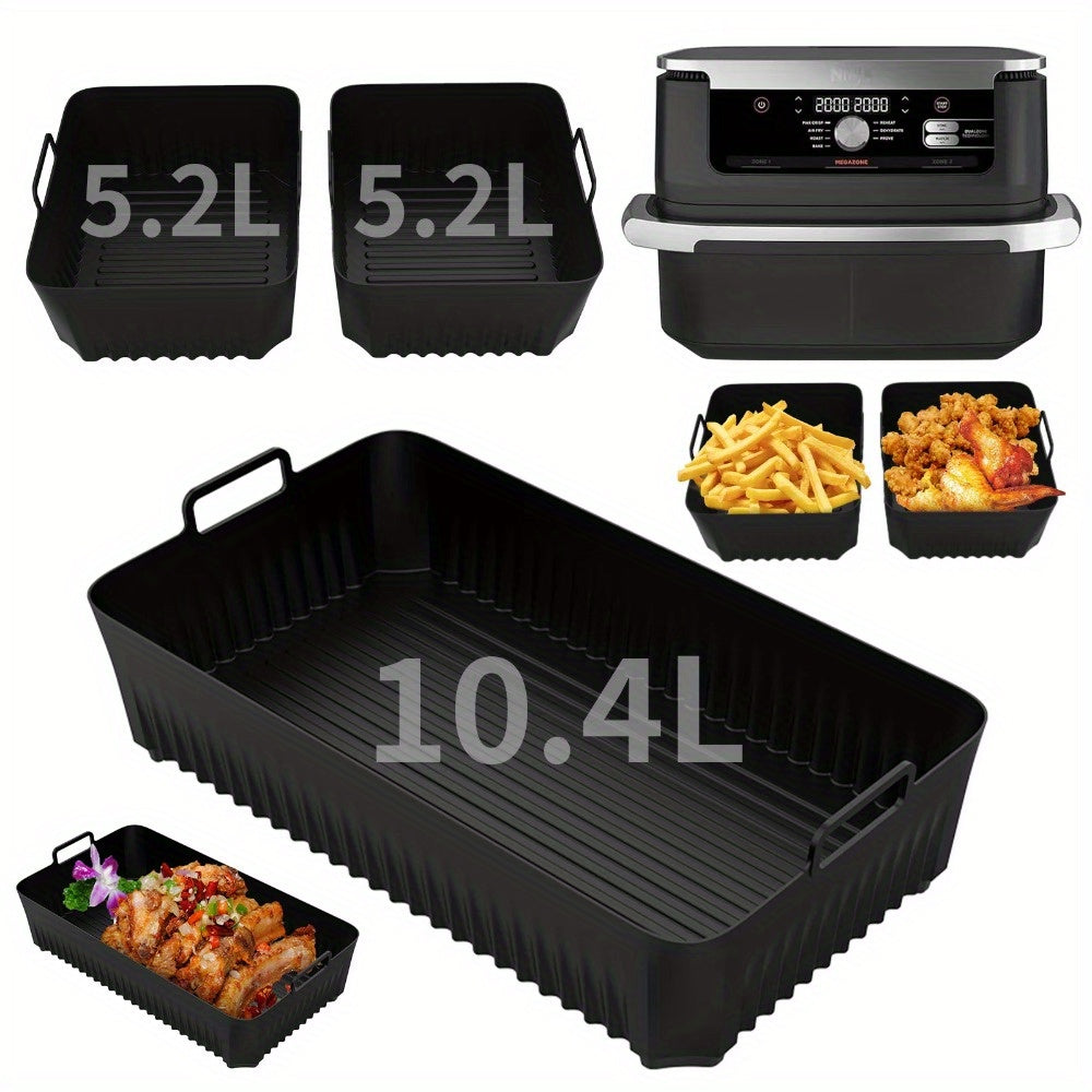 3 bandas para freír, adecuadas para Ninja AF500, bandeja de cestilla reutilizable para horno, bandeja de horno de silicona antiadherente