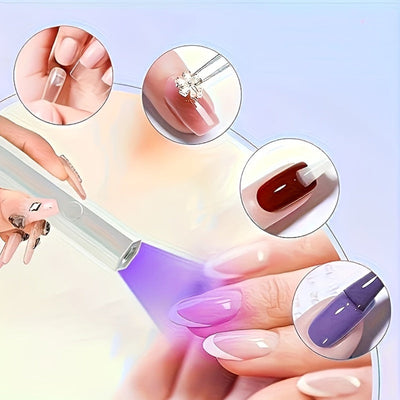 CIICII Mini Lámpara de Curado de Esmalte de Uñas Gel con Pantalla Digital Portátil, Inalámbrica, Rápida y Compacta, Fácil de Usar en Salones de Uñas para el Hogar, Fácil de Viajar, Regalos de Alta Calidad