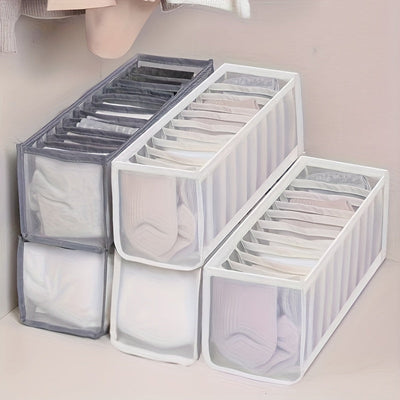 11 Cajas de almacenamiento de calcetines y ropa interior con rejilla: Organizador de armario de malla transparente para ropa interior, calcetines, bufandas, corbatas del hogar - Material de PVC