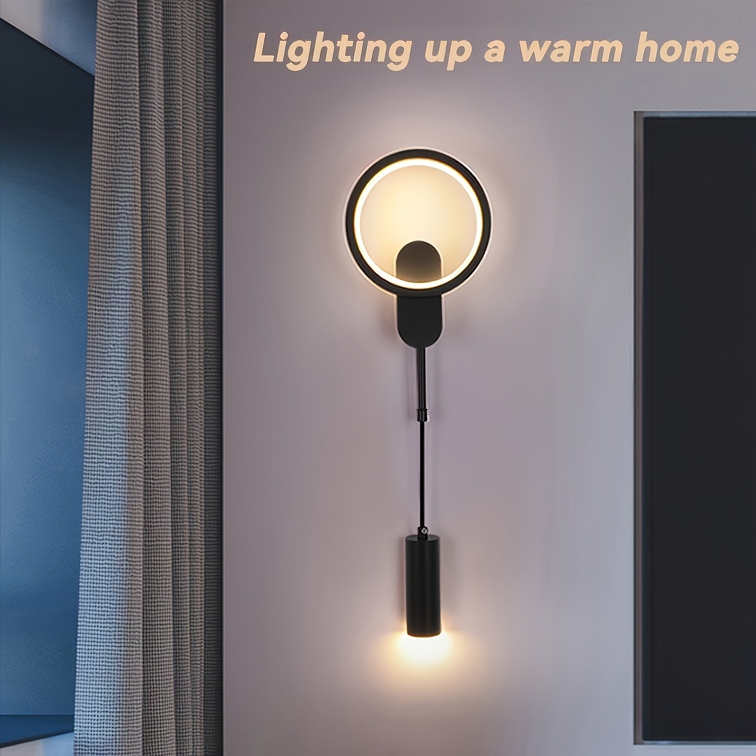 Luminarias de pared modernas con luces LED redondas - Eficientes en energía, sin parpadeo, brillo amarillo cálido para sala de estar, dormitorio y decoración de pasillos, uso interior, cableado, 85V-265V, luminarias de pared para dormitorio | Luminarias
