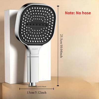 Cabezal de ducha de mano cuadrado de alta presión con filtro - Para montar en la pared, sin necesidad de electricidad, ideal para accesorios de baño, rociado de masaje para una mejor experiencia de ducha