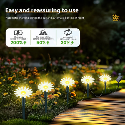 Luces LED Solares para Jardín en Forma de Flor - Impermeables IP65 con 8 Modos, Batería de Litio y Encendido/Apagado Automático para Camping, Parques, RV, Patio, Caminos Decorativos, Iluminación Solar para Exteriores, Luces Decorativas Solares