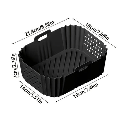 1/2 piezas de revestimiento de silicona para freidora Ninja SL401 SL400 doble capa XL con 2 cestas, bandeja reutilizable antiadherente para horno, olla de silicona fácil de limpiar para freidora, adecuada para accesorios de freidora