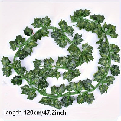 12pcs Enredaderas Artificiales de Hiedra, Guirnalda de Hojas Colgantes de Plantas de Hiedra para Decoración de Pared de Habitación, Jardín, Oficina, Boda, Guirnalda de Hojas de Hiedra Verde para Colgar en la Pared, Decoración de Jardín para el Hogar, Fal