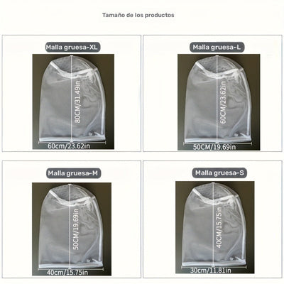 Bolsa de malla para ropa con cierre de cordón, lavable en lavadora, ideal para blusas, calcetines, medias y ropa interior, 4 tamaños disponibles (59.99 cm x 79.98 cm), perfecta para viajes y uso en el hogar