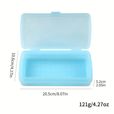 1 caja de esterilización de uñas - bandeja de almacenamiento de esterilización rápida con compartimentos, ideal para uso en salones de uñas y organización de decoración, material PP duradero, transparente rosa/azul/verde, accesorios de arte de uñas