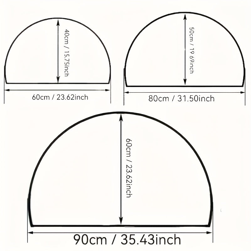 1 pieza, felpudo semicircular a rayas negras con base antideslizante de peluche, lavable a máquina, alfombra de poliéster para cocina, comedor, pasillo, baño o dormitorio, decoración del hogar, uso todo el año