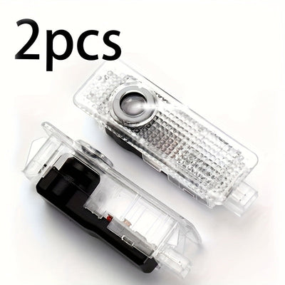 Proyector de Luz para Puerta LED BMW 2 piezas - Lámpara de Láser Transparente y Negra Luces de Cortesía para Matrícula, Accesorios Automotrices, 12-24V, Iluminación de Puertas de Coche | Carcasa Transparente | Luces Fáciles de Instalar, Proyector de Luz