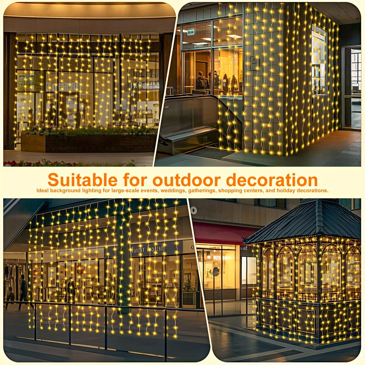 1pc 100/200/300 luces de cuerda de hada LED alimentadas por energía solar para exterior, 8 modos, luces de hada, IP44, color blanco, batería de níquel solar no extraíble 600mAh, parpadeo, control de sensor de luz, con carga solar, para Mardi Gras, Navida
