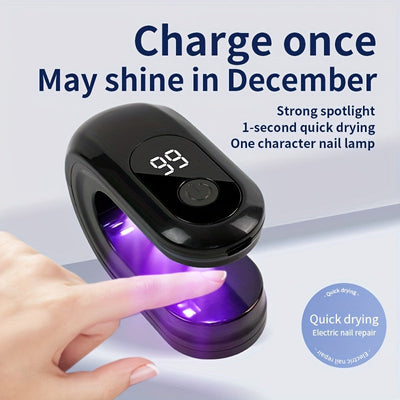 Lámpara de curado de uñas mini portátil con pantalla de visualización digital, carga USB, adecuada para peluquerías, uso en casa, viajes para endurecer uñas de gel, vida útil de la batería ultra-larga con modo de temporizador.