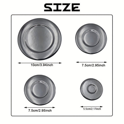 Juego de 4 Tapas para Quemador de Estufa de Gas Sabauf, Accesorios de Tapa de Hierro para Estufas de Carbón y Gas con Superficie Cóncava Brillante Cubierta de Fuego del Horno 10+7.5+7.5+5.5cm