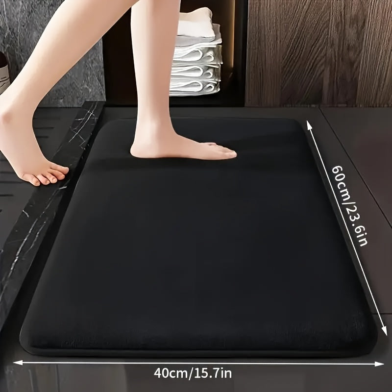 1 alfombra de baño de felpa coral de lujo, antideslizante, suave, de secado rápido y absorbente, tejida, con diseño geométrico, solo lavado a mano, accesorio rectangular para baño de poliéster